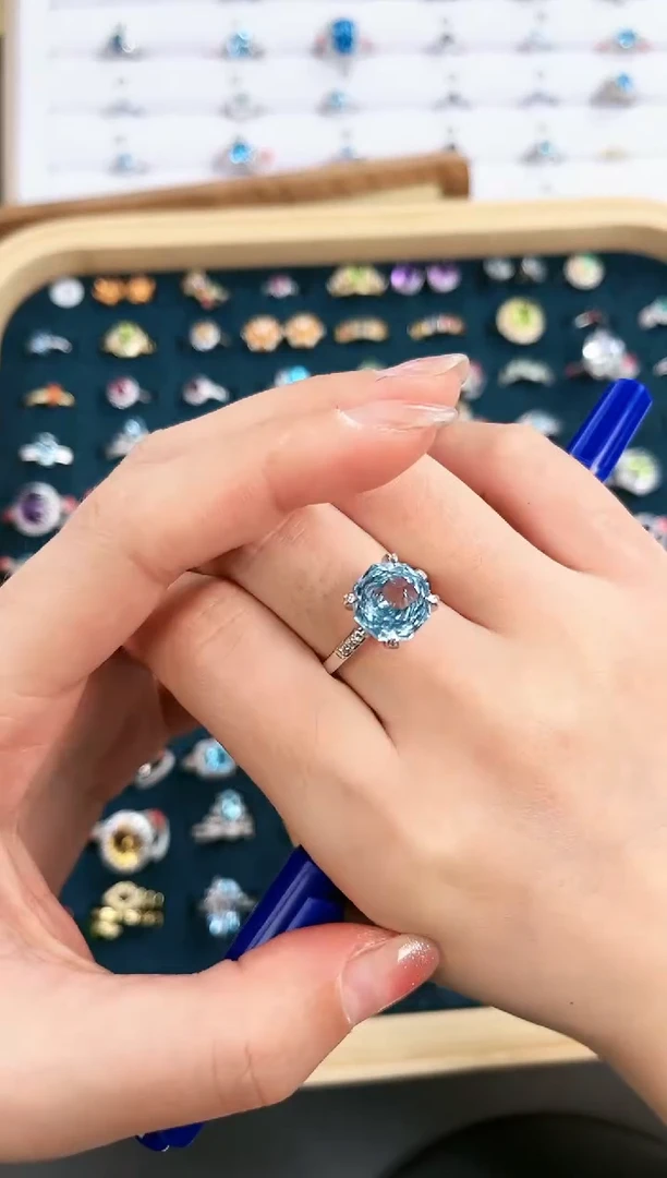 【闪购商品】托帕石戒指银S925镶嵌T-995