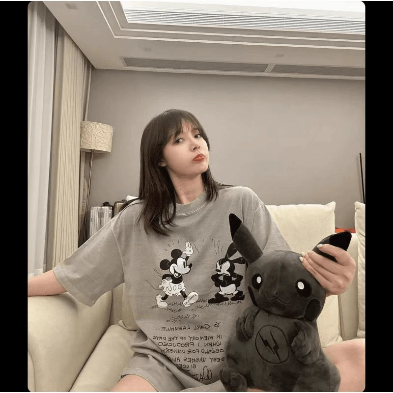 BETTER JOELAY- 大版【米奇的伙伴】时尚休闲百搭宽松T恤短袖Z8031