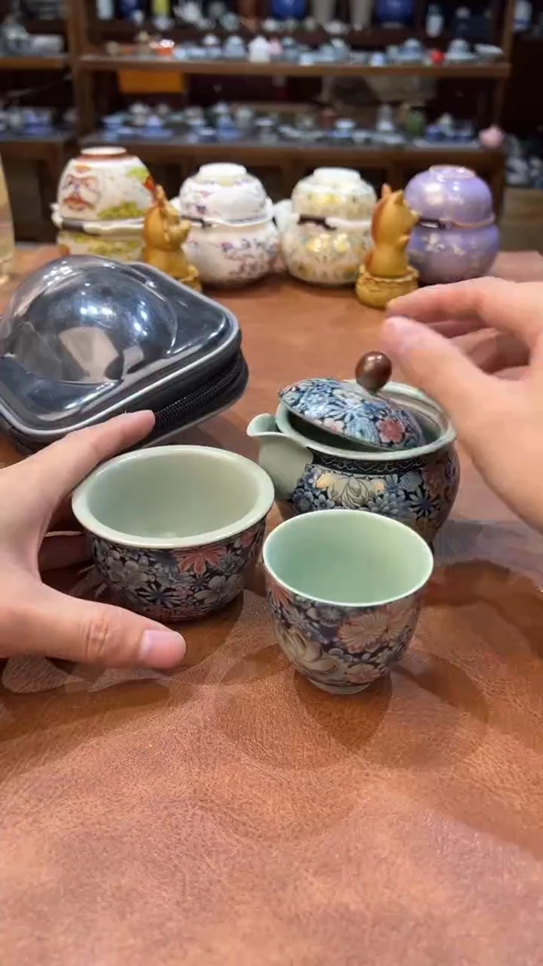 真的很便宜会开片的旅行茶具