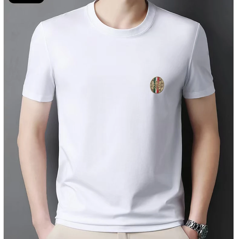 左胸小蜜蜂男款春夏高品质t恤内搭圆领休闲半袖简约百搭上衣短袖