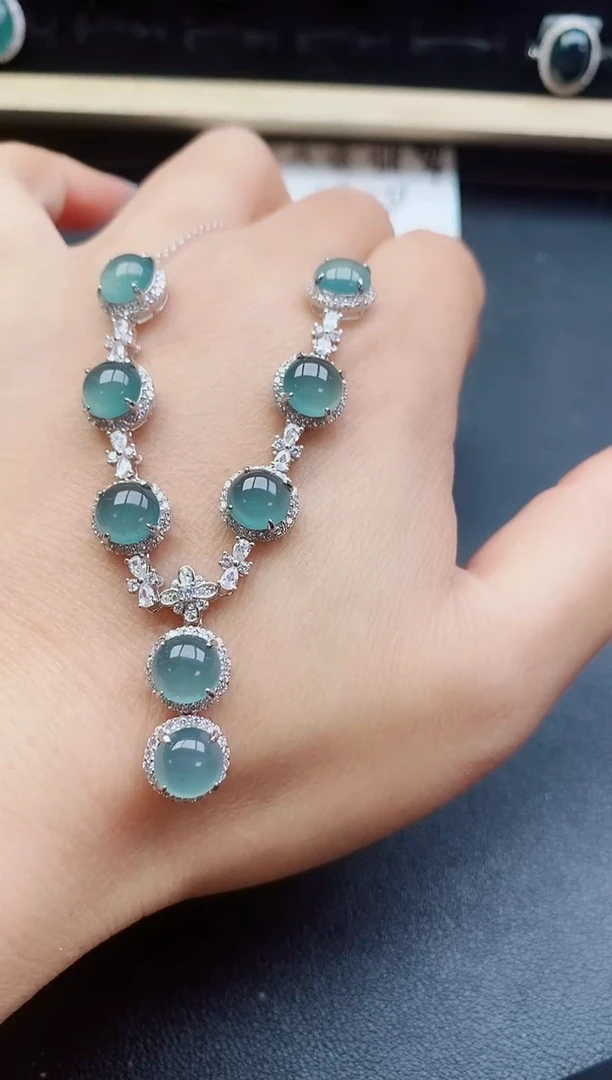 翡翠银S925镶嵌套链321321