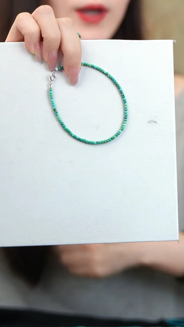 素圈绿松小米珠天然