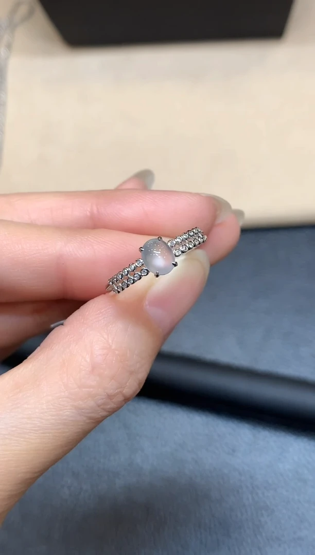 18K金镶嵌戒指翡翠21【无服务费蛋面【无服务费