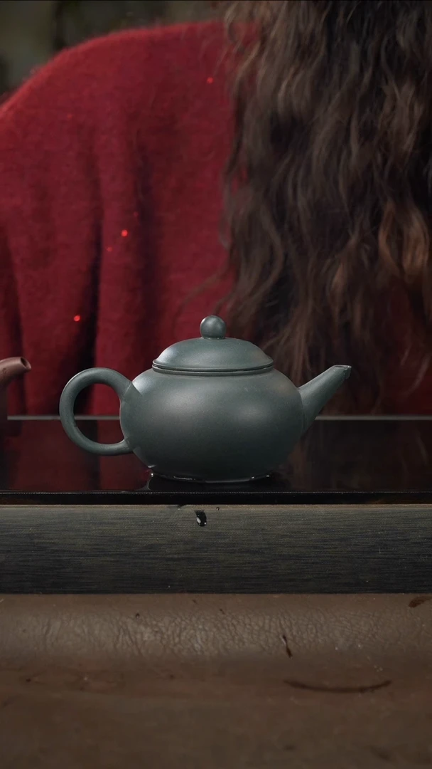 茶壶紫砂10 水平  墨绿 180cc