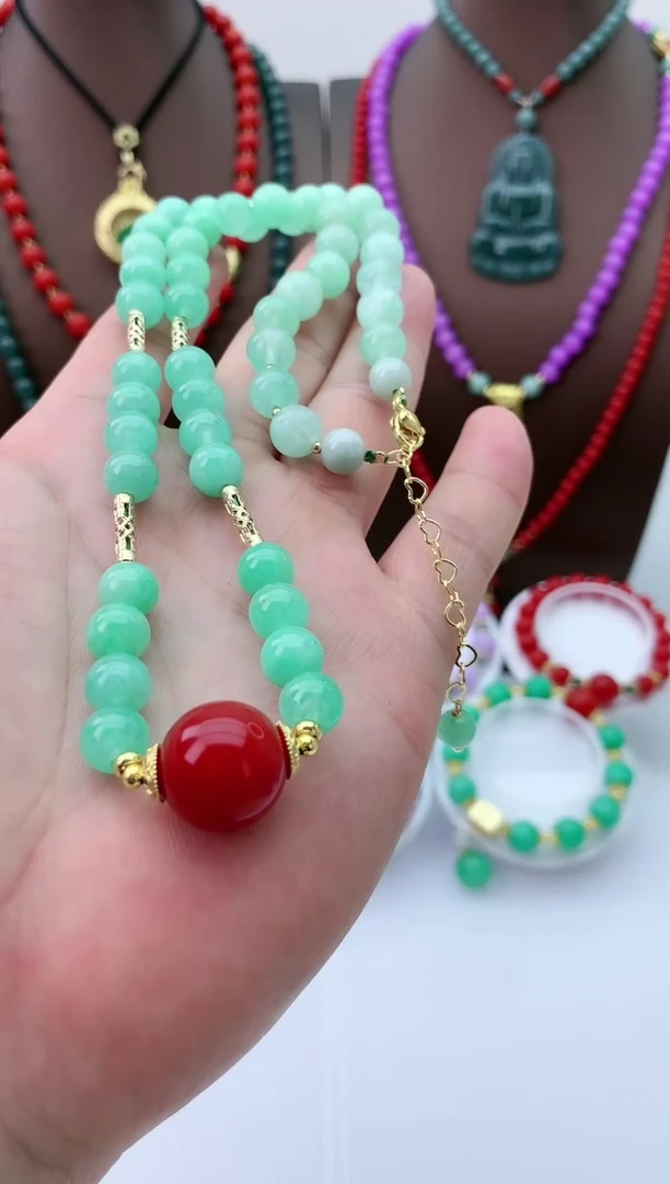 【闪购商品】翡翠颈饰14K金镶嵌D218项链