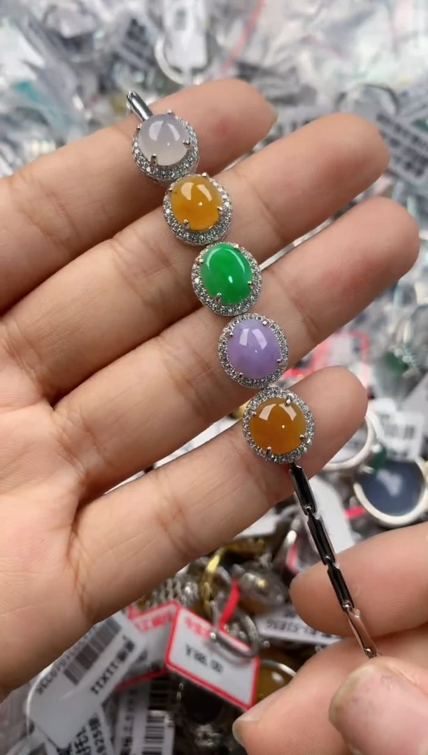 银S925镶嵌戒指翡翠111----8