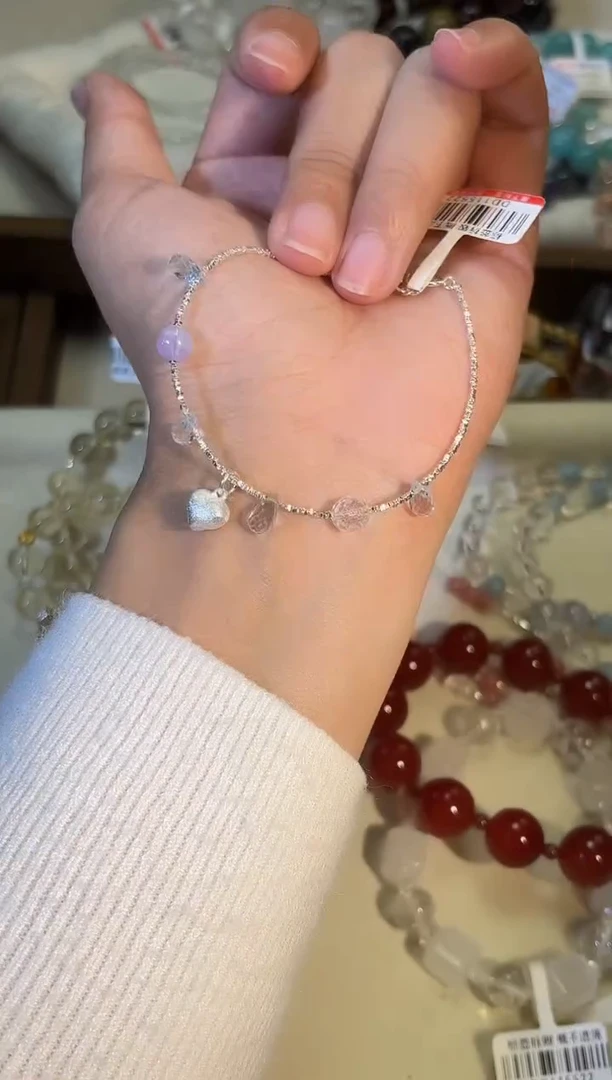 银S925镶嵌托帕石手链p628多样性发货一件