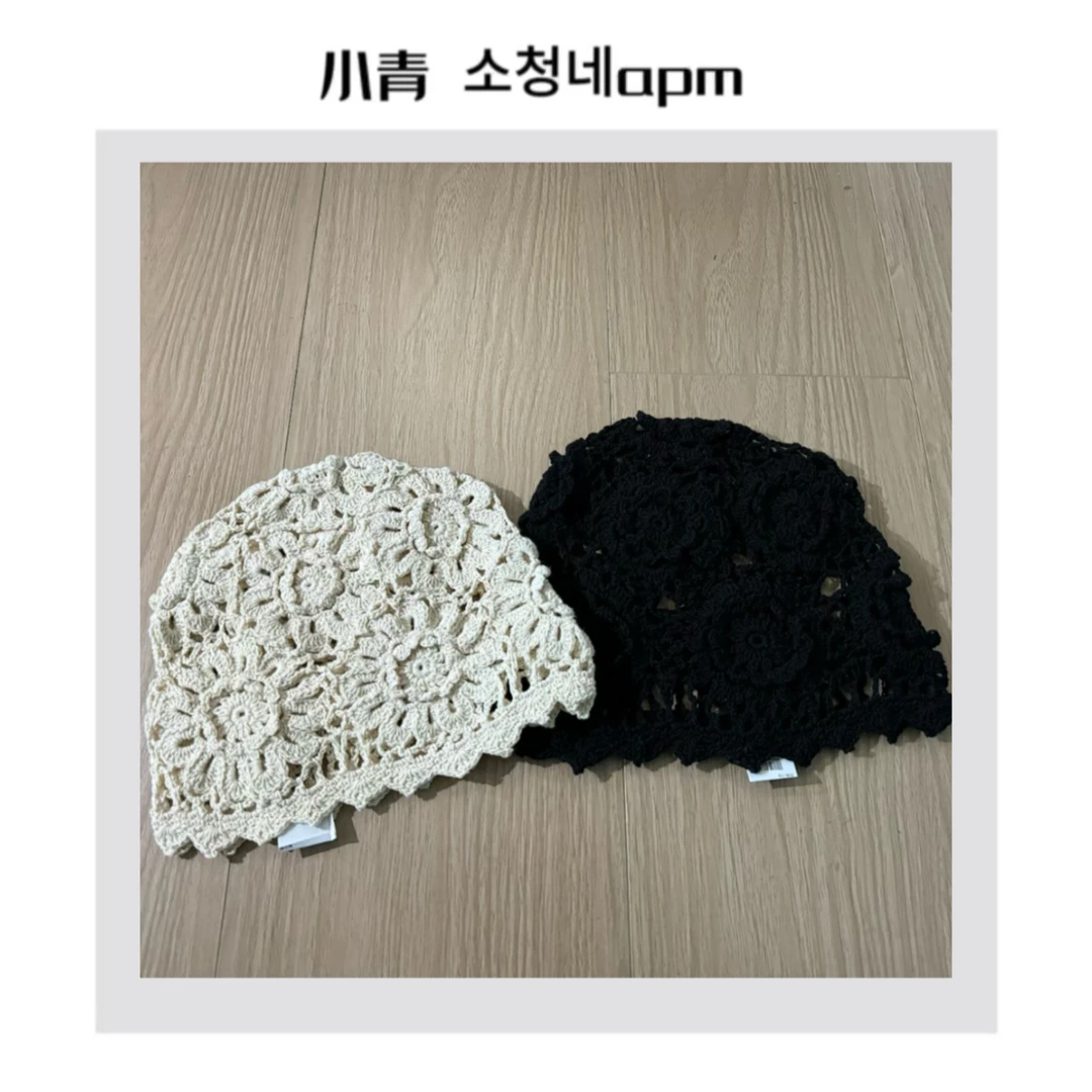 韩国东大门 织花针织镂空帽