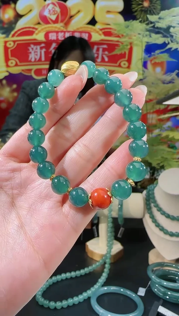 【闪购商品】翡翠手链银S925镶嵌手串多样性发一