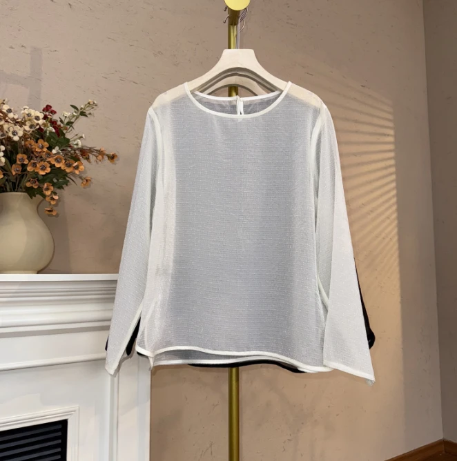 [‌‌浩歌]Q701夏季新款显瘦宽松简约长袖时尚休闲新中式防晒打底衫