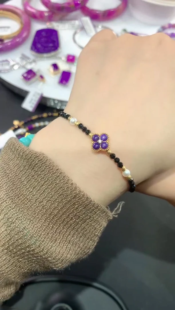 苏纪石（舒俱来）银S925镶嵌，手链