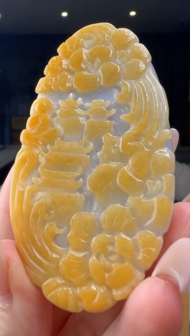 翡翠未镶嵌颈饰YJ@@60B7J15486