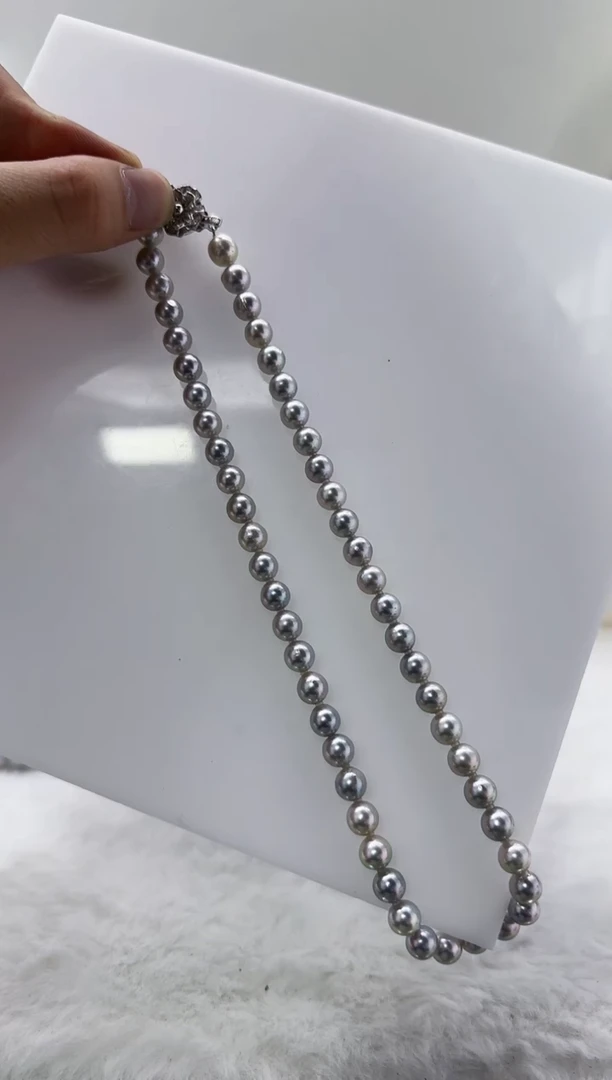 【闪购商品】海水珍珠DA未镶嵌t829 灰珠串7