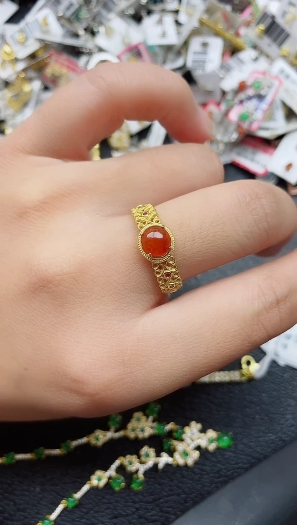 银S925镶嵌戒指翡翠1