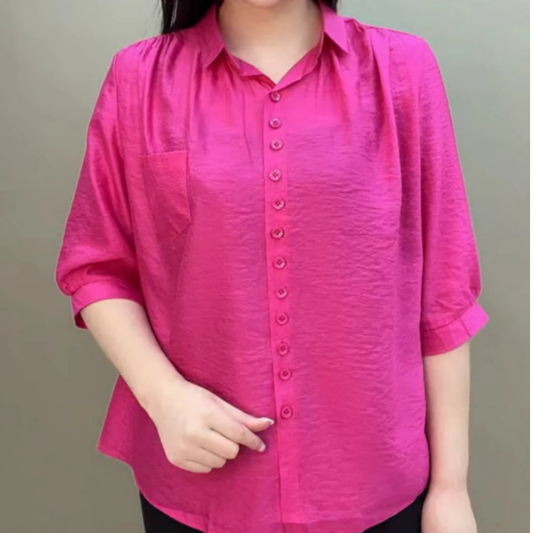 潮流时髦中年妈妈衬衣2025春夏季新款女大码宽松遮肉休闲防晒开衫