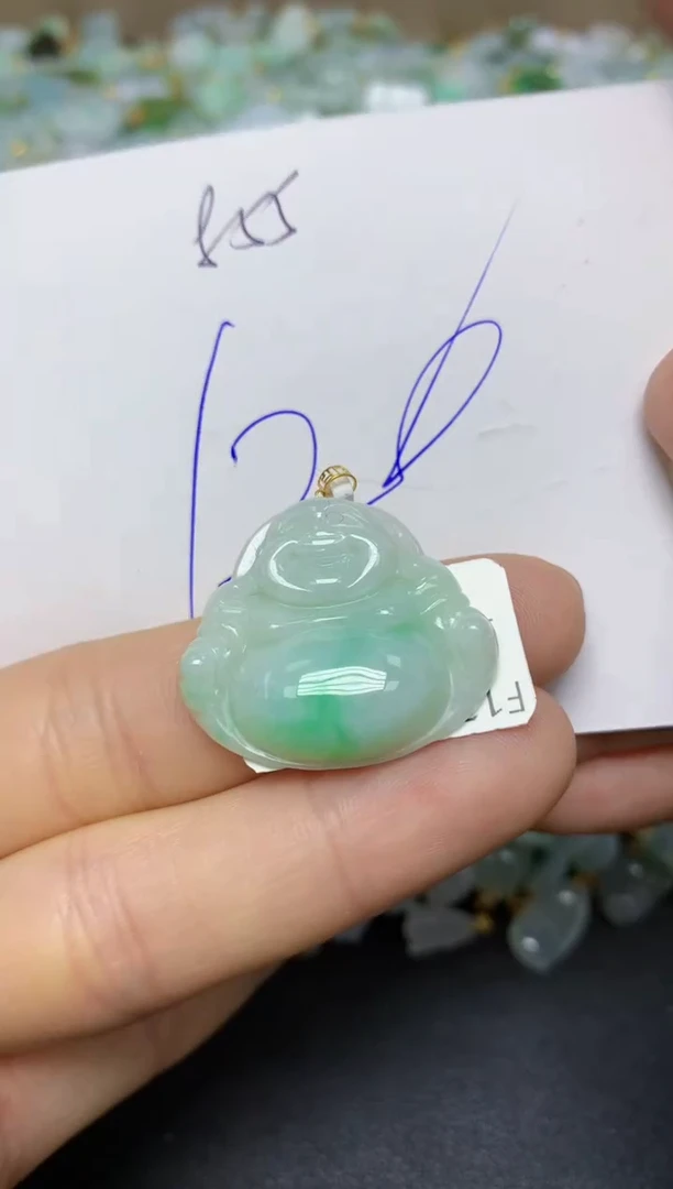 【闪购商品】翡翠挂件18K金镶嵌 天然翡翠A货