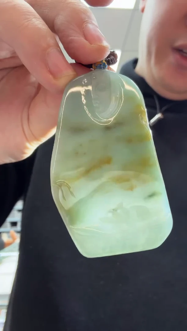 未镶嵌挂件翡翠A货翡翠孤品国雕谢林工
