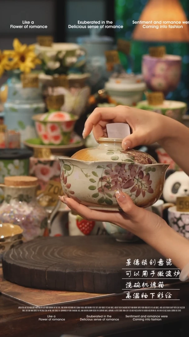 陶瓷景德镇高温釉下彩手工手绘款式