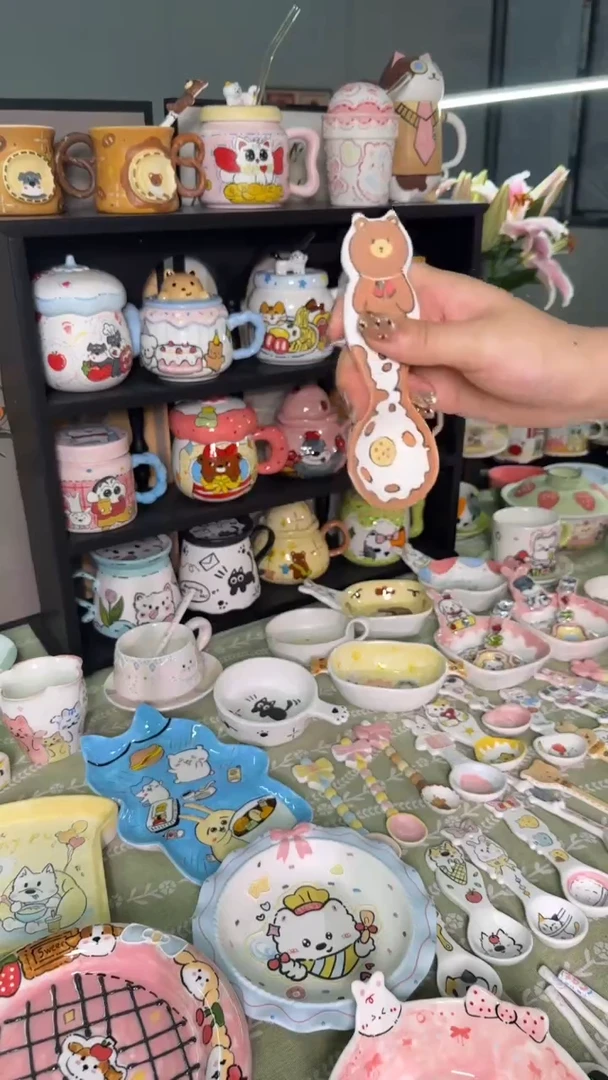 陶瓷无盖款景德镇高温釉下彩纯手绘创意瓷