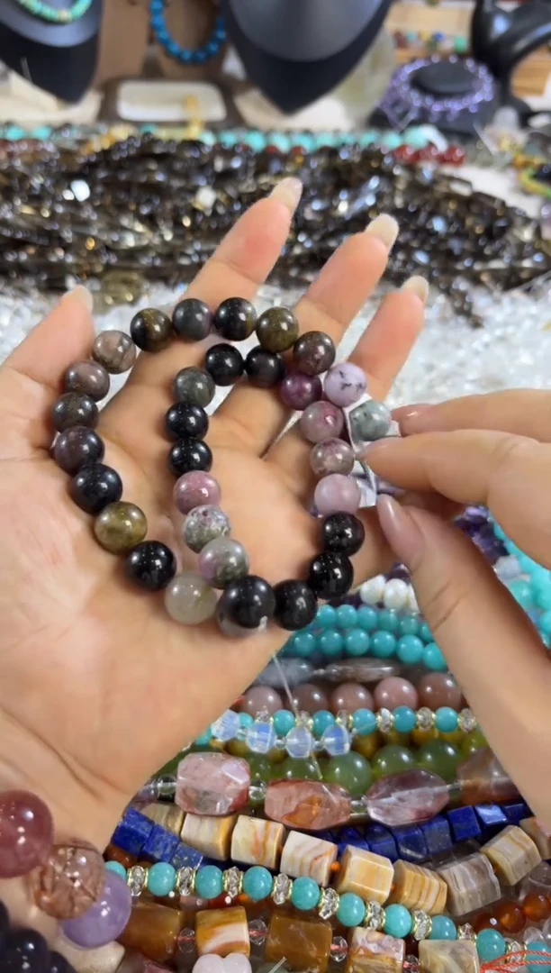 未镶嵌玛瑙/玉髓珠宝半成品卡12 天然碧玺