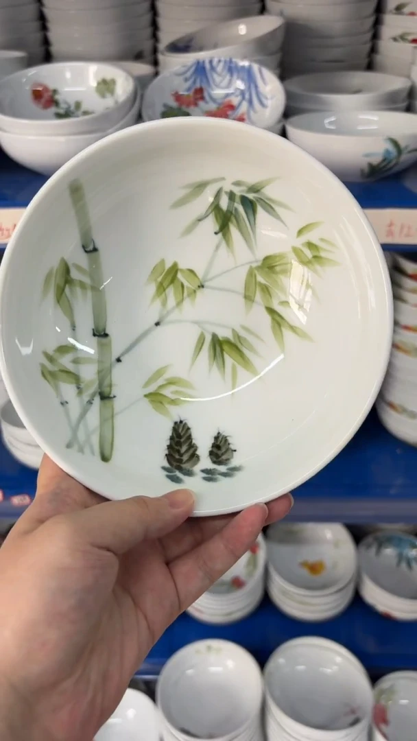 瓷片景德镇高温陶瓷食品级手绘釉中彩-大胖碗