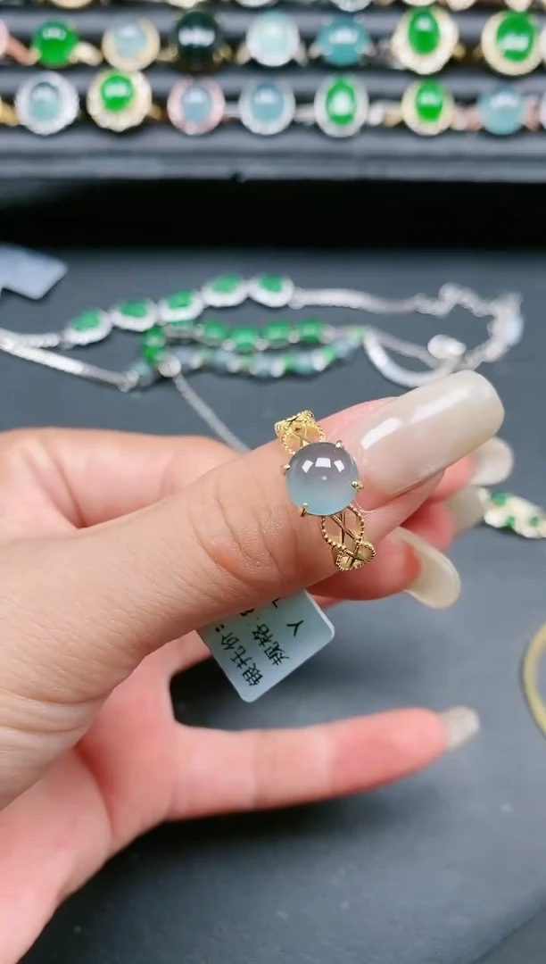 翡翠戒指银S925镶嵌11111111
