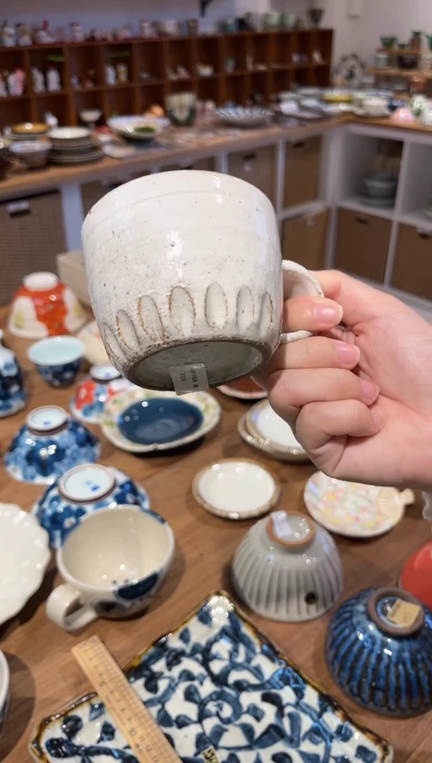 瓷片素白粉引马克杯（矮）孤品