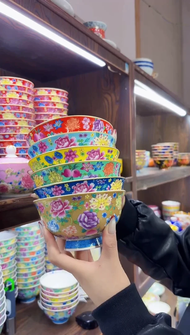 珐琅  5英寸饭碗6个景德镇餐具