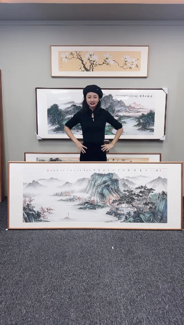 国画山水210*80手绘作品