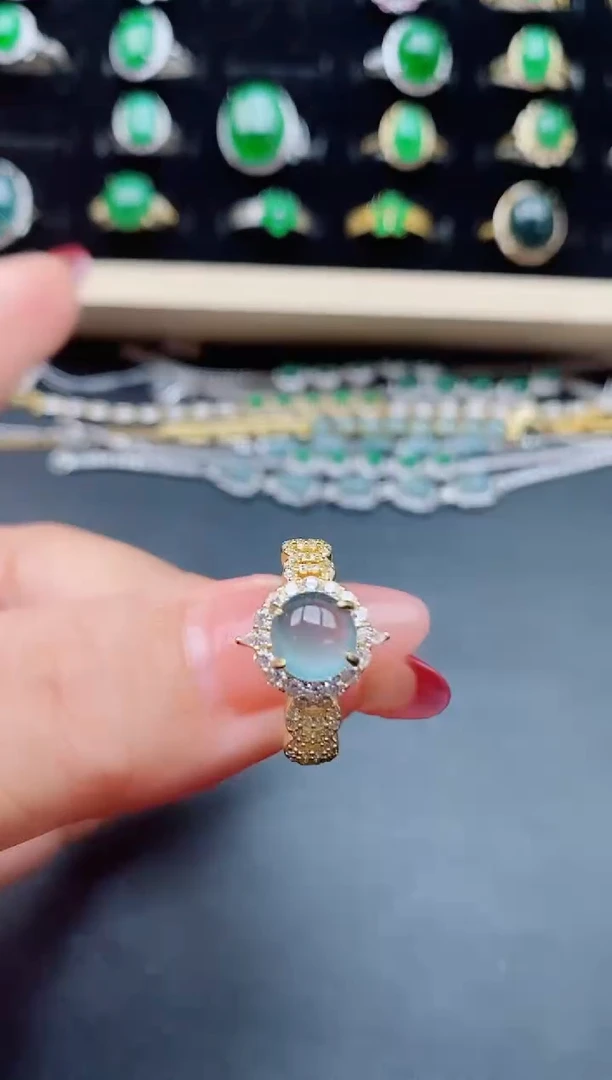 【闪购商品】翡翠戒指银S925镶嵌321321