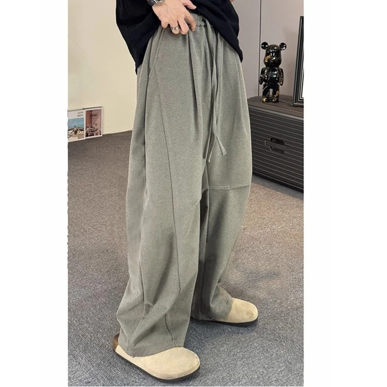 仓石一树潮牌宽松痞帅休闲裤男士加厚卫裤垂坠感弯刀裤拖地阔腿裤