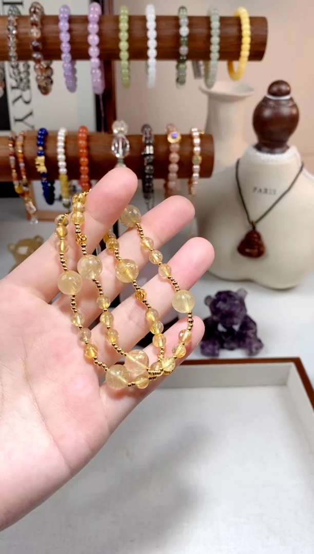 【闪购商品】水晶耳饰银S925镶嵌金发手链