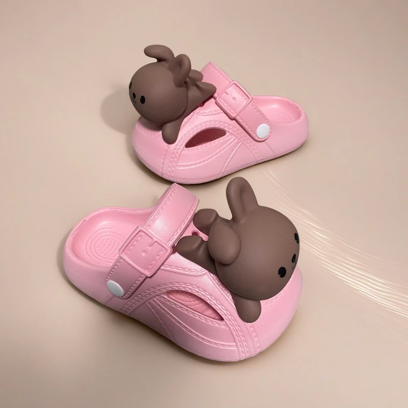 女童洞洞鞋儿童夏季踩屎感EVA亲子兔子防滑可爱卡通女宝宝凉拖鞋
