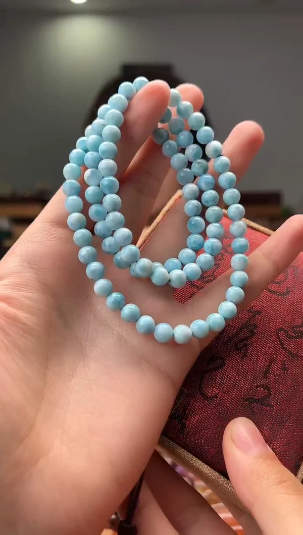 针钠钙石（海纹石）未镶嵌颈饰海纹石多圈