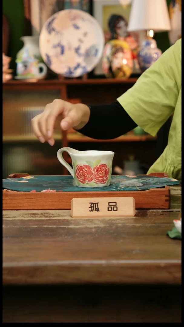瓷片景德镇纯手工釉下彩精品茶具水杯