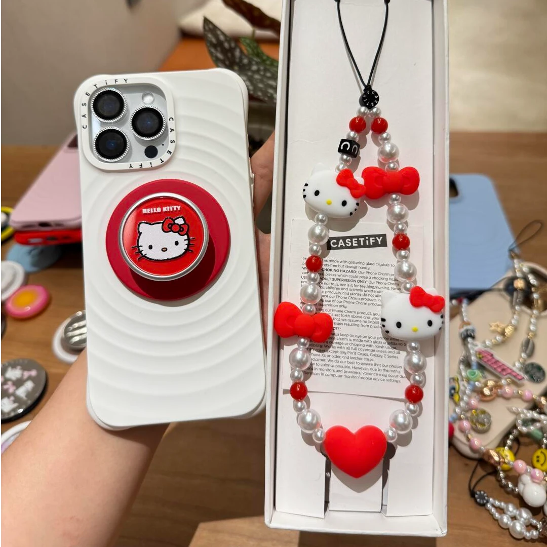 Kitty猫手机链diy手腕挂绳珠串挂饰ccd相机挂件高级感挂链女链条