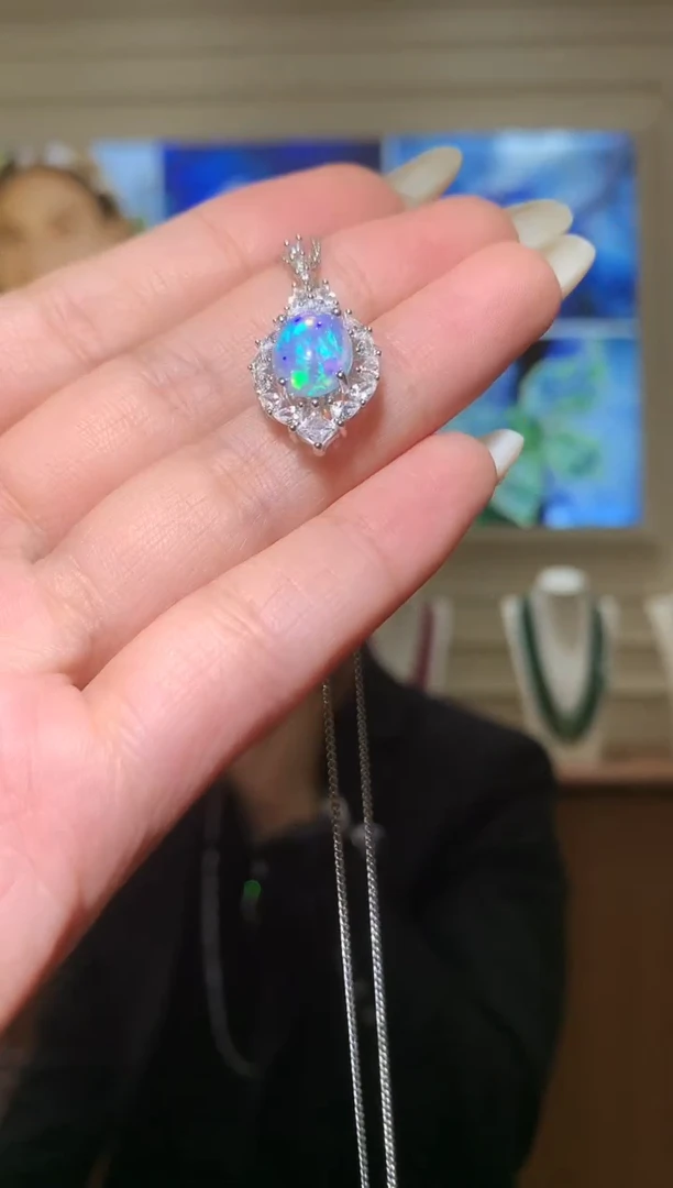 银S925镶嵌欧泊吊坠(赠链)【宝石世家严选】