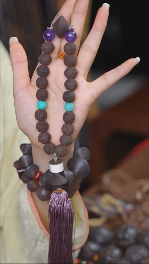 泥塑次第花开1.3左右莲花珠手持压襟款式