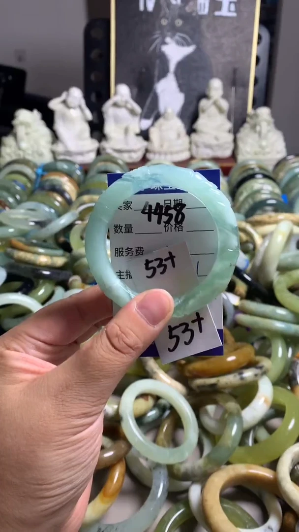 未镶嵌蛇纹石玉手镯4458