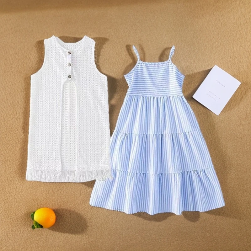 女童夏装连衣裙2025新款洋气大童吊带长裙儿童夏季海边度假公主裙