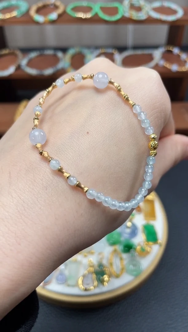 【闪购商品】翡翠套链18K金镶嵌一个  JK128