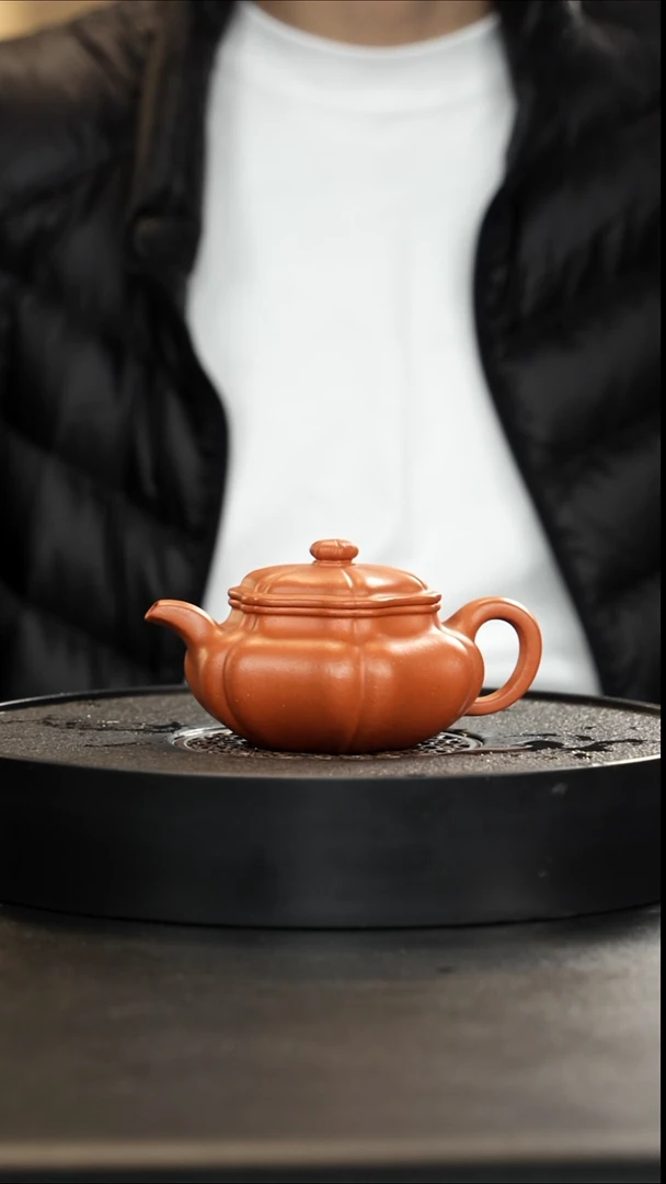 茶壶紫砂野山红泥葵仿古超级大漏