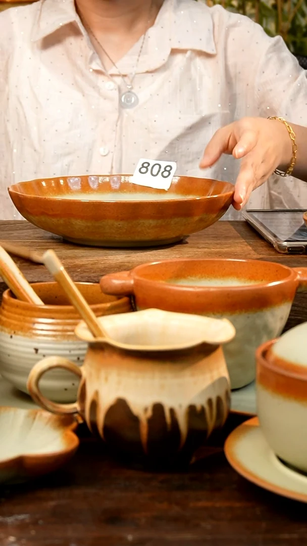 盘 高颜值粗陶餐具限时抢购