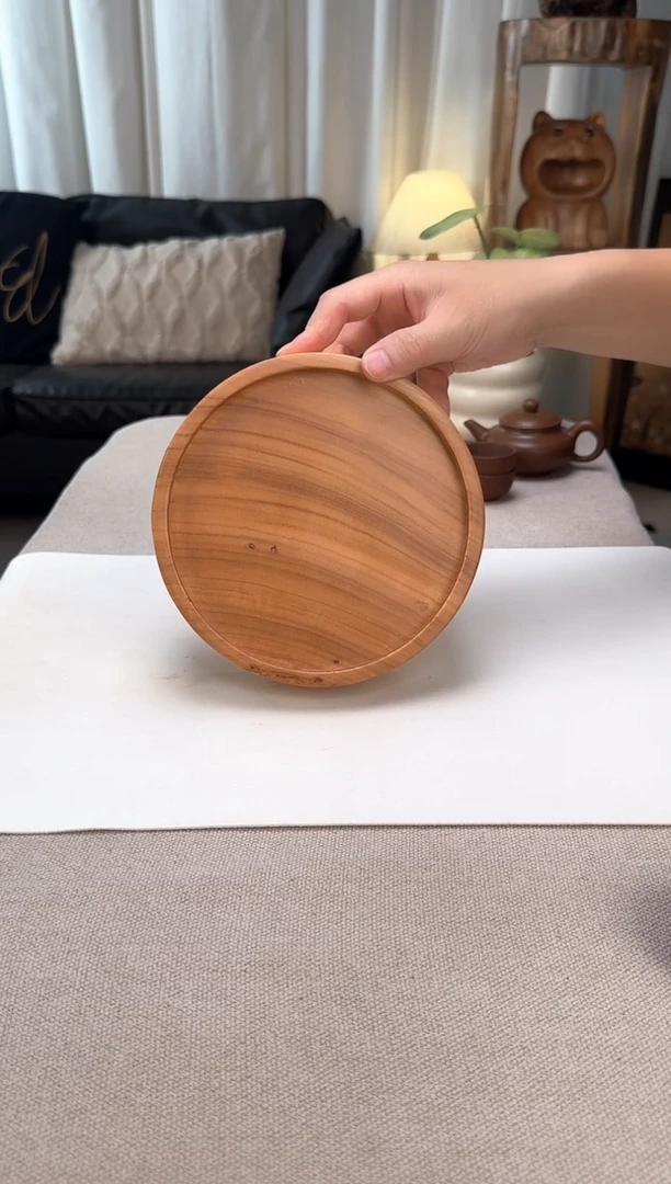 木【香樟木】原木一物一拍L658圆形托盘