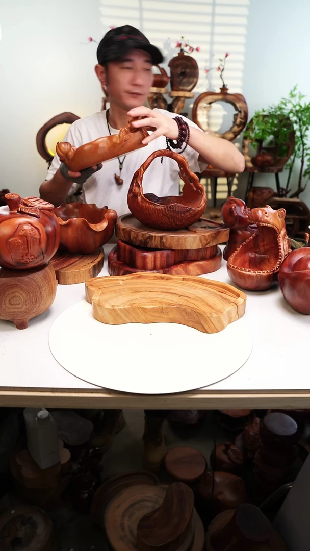 木香樟木摆件/拉花盆微瑕