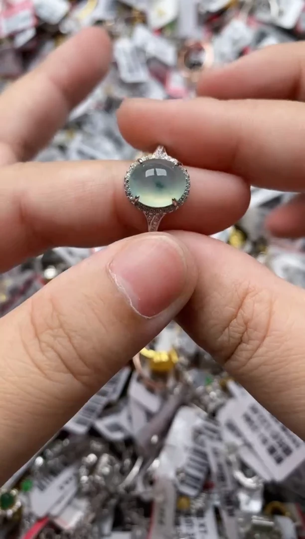 【闪购商品】翡翠戒指银S925镶嵌22222---9