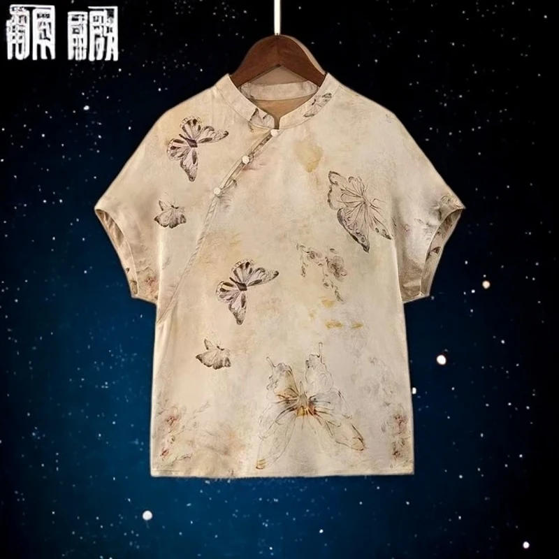 333-1时尚气质新中式复古旗袍领高定小衫上衣