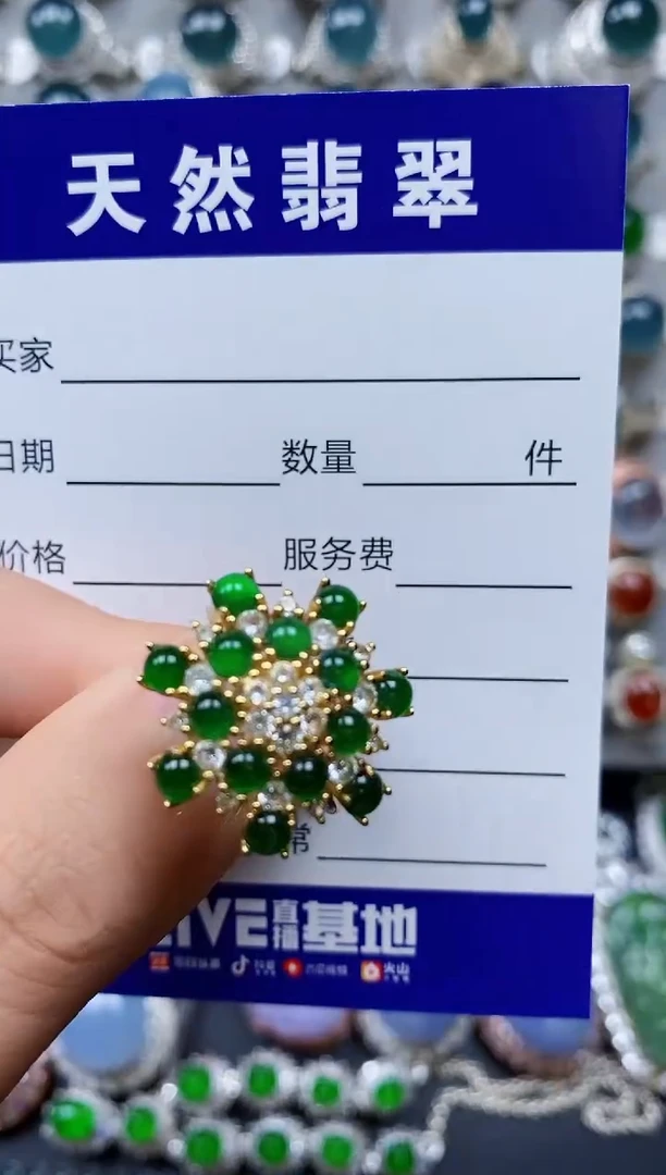 【闪购商品】翡翠戒指银S925镶嵌0351