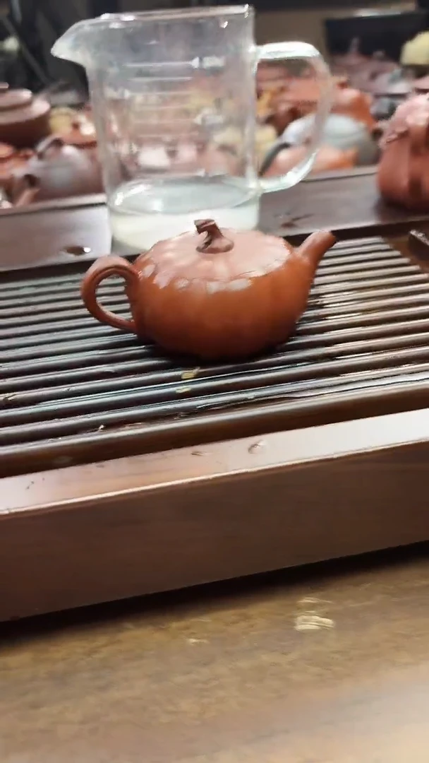 茶壶紫砂生砂朱泥全手南瓜小的70cc左右