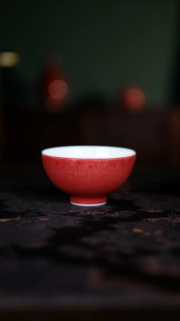 杯子景德镇纯手工陶瓷豇豆红